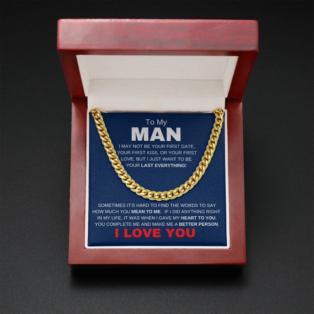 MY MAN LAST EVERYTHING BLUE CUBAN LINK
