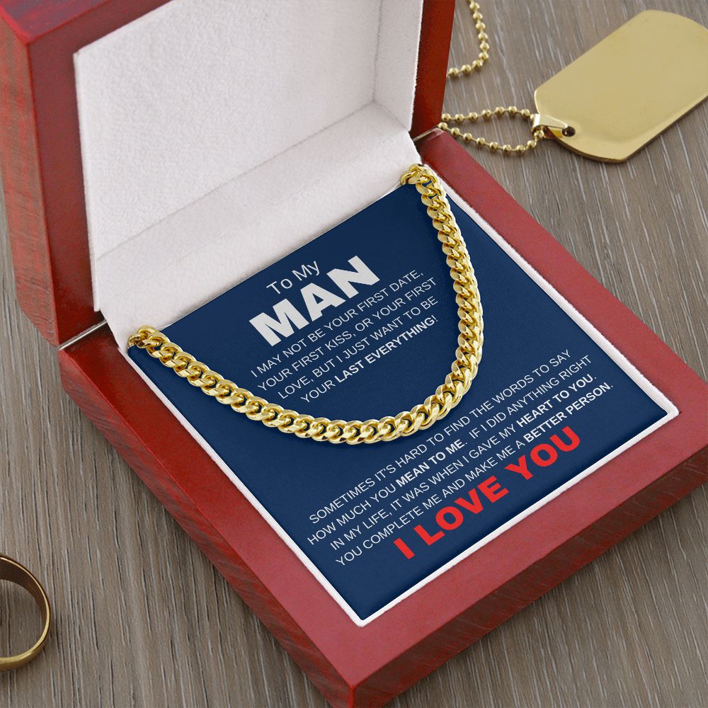 MY MAN LAST EVERYTHING BLUE CUBAN LINK