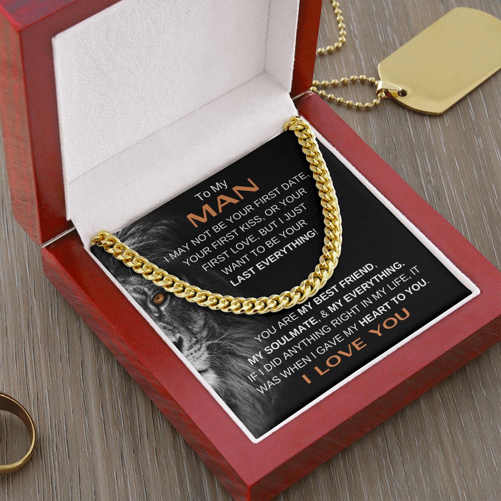 MY MAN LION LAST BRN CUBAN LINK CHAIN