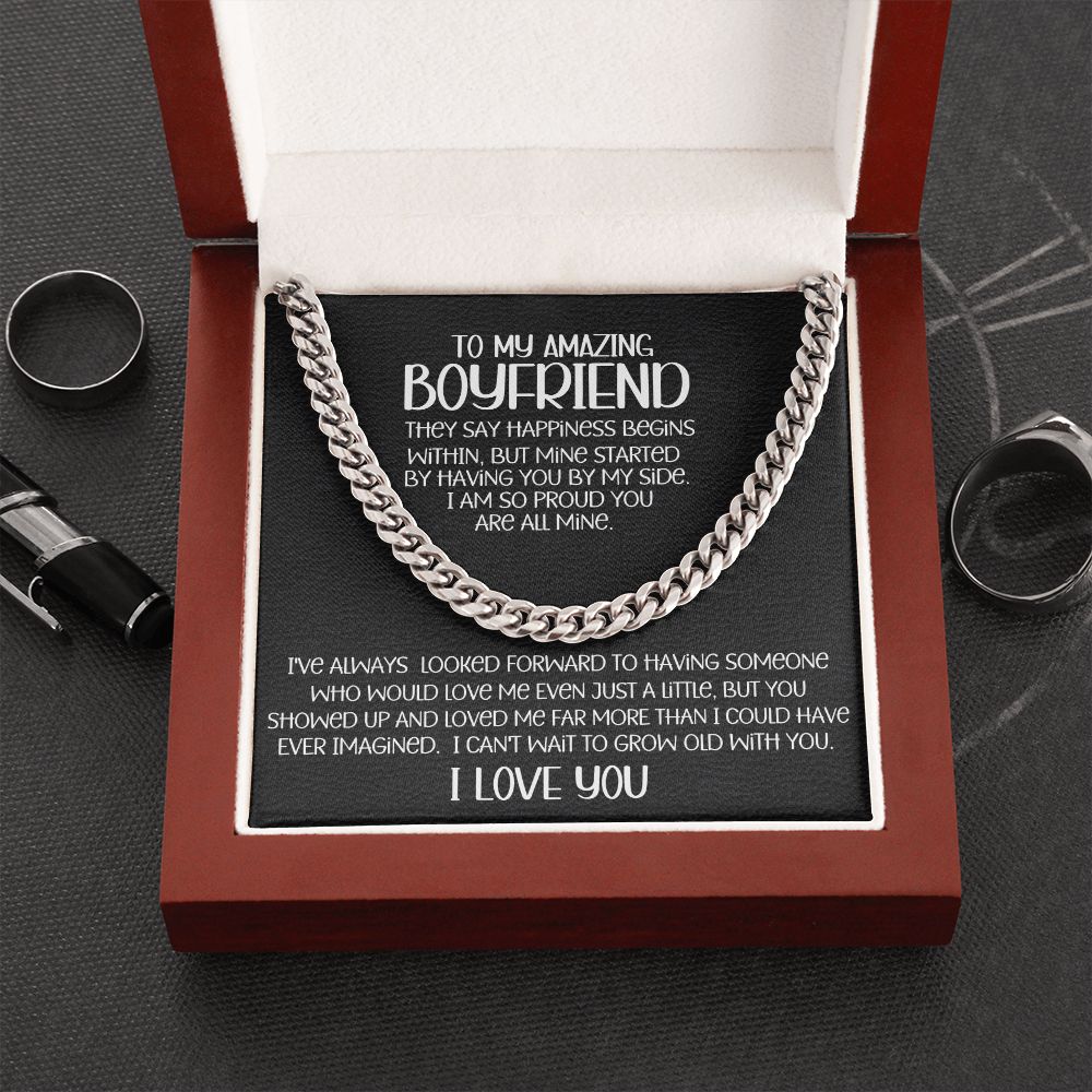 Amazing Boyfriend By My Side Cuban Link Chain