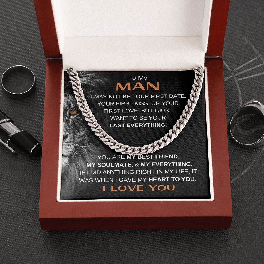 MY MAN LION LAST BRN CUBAN LINK CHAIN