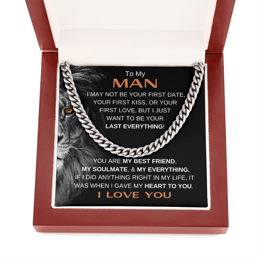 MY MAN LION LAST BRN CUBAN LINK CHAIN