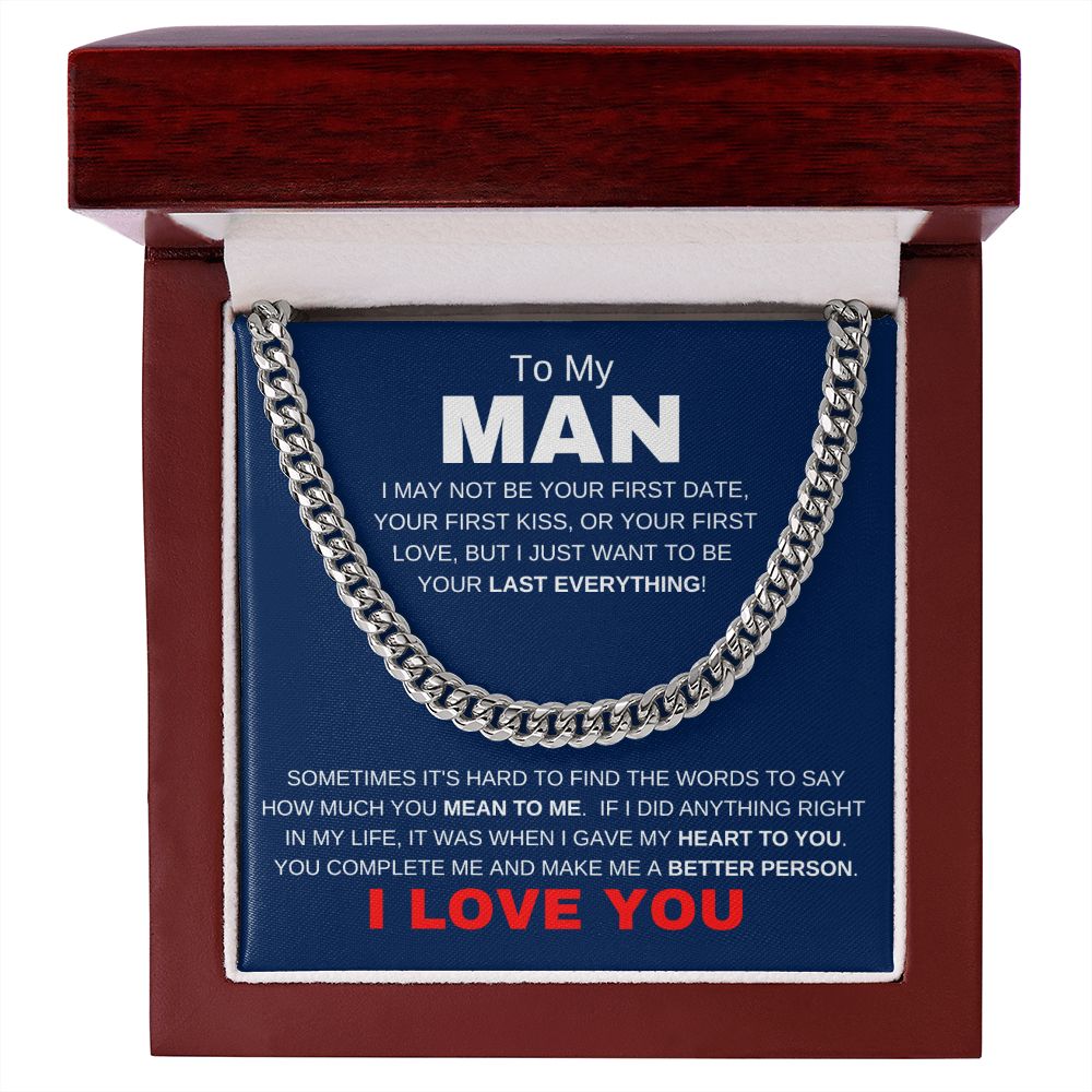 MY MAN LAST EVERYTHING BLUE CUBAN LINK