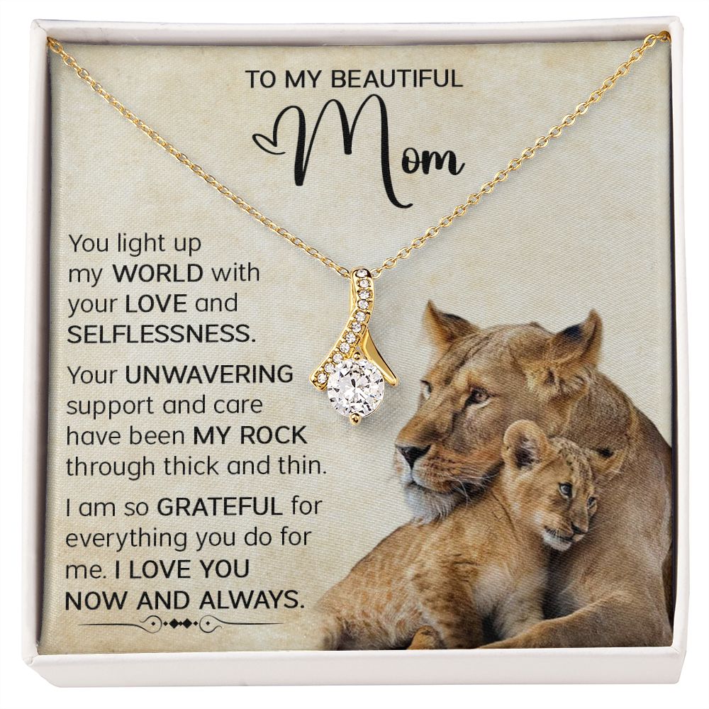 Mom Lioness My World Alluring Beauty Necklace