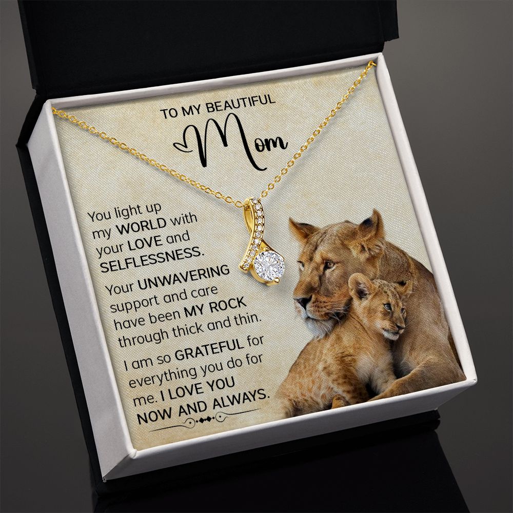 Mom Lioness My World Alluring Beauty Necklace