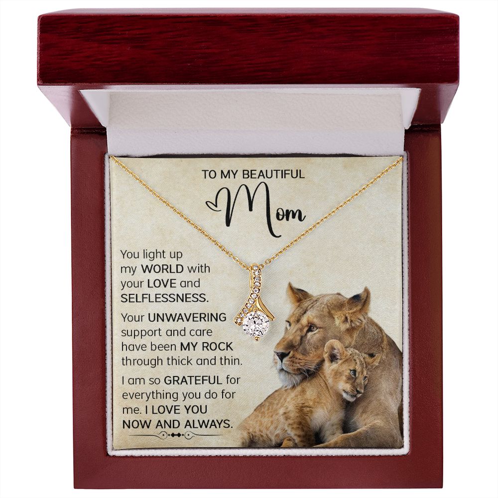 Mom Lioness My World Alluring Beauty Necklace