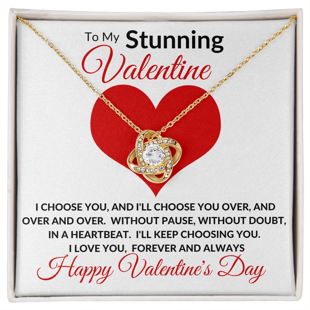 Stunning Valentine Love Knot Necklace