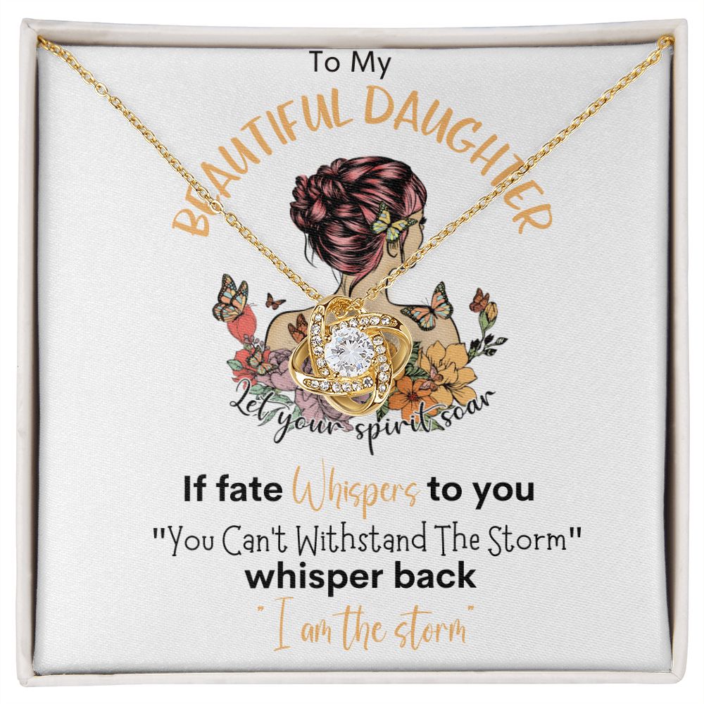 Beautiful Daughter Storm Love Knot Necklace