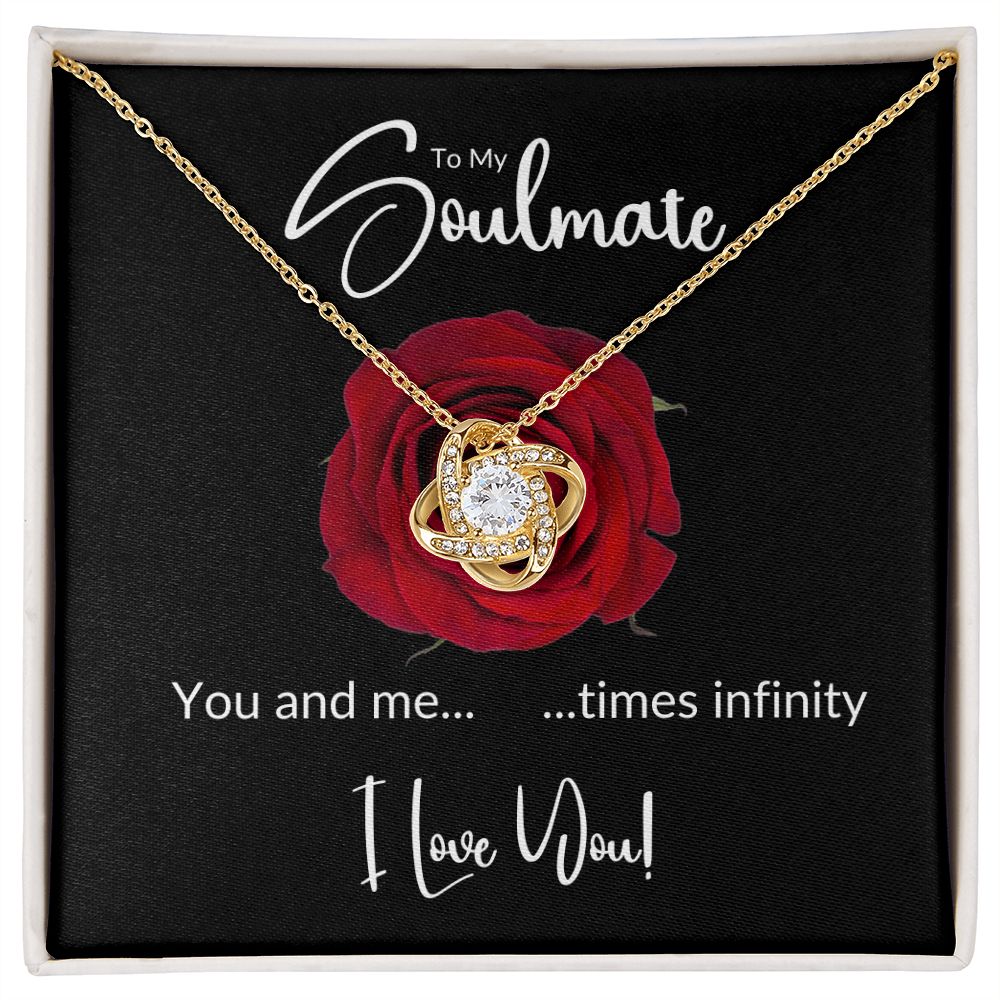 Soulmate Red Rose Infinity Love Knot Necklace