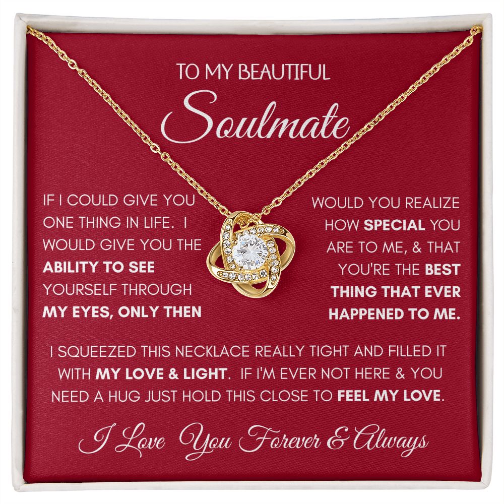 Beautiful Soulmate Special Red Love Knot Necklace