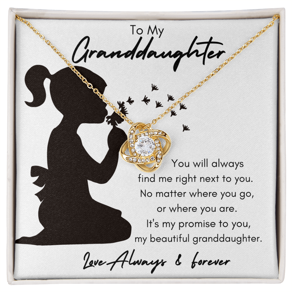 My Granddaughter Silhouette / Love Knot Necklace