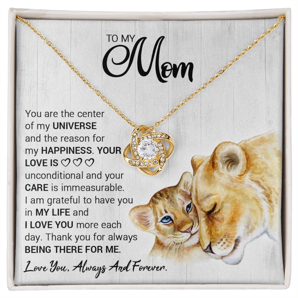 Mom Lioness Universe Love Knot Necklace