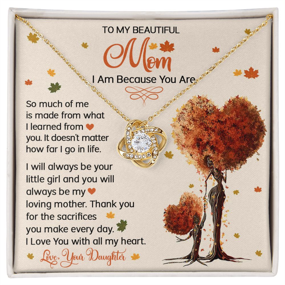Mom Daughter I AM Love Knot Necklace