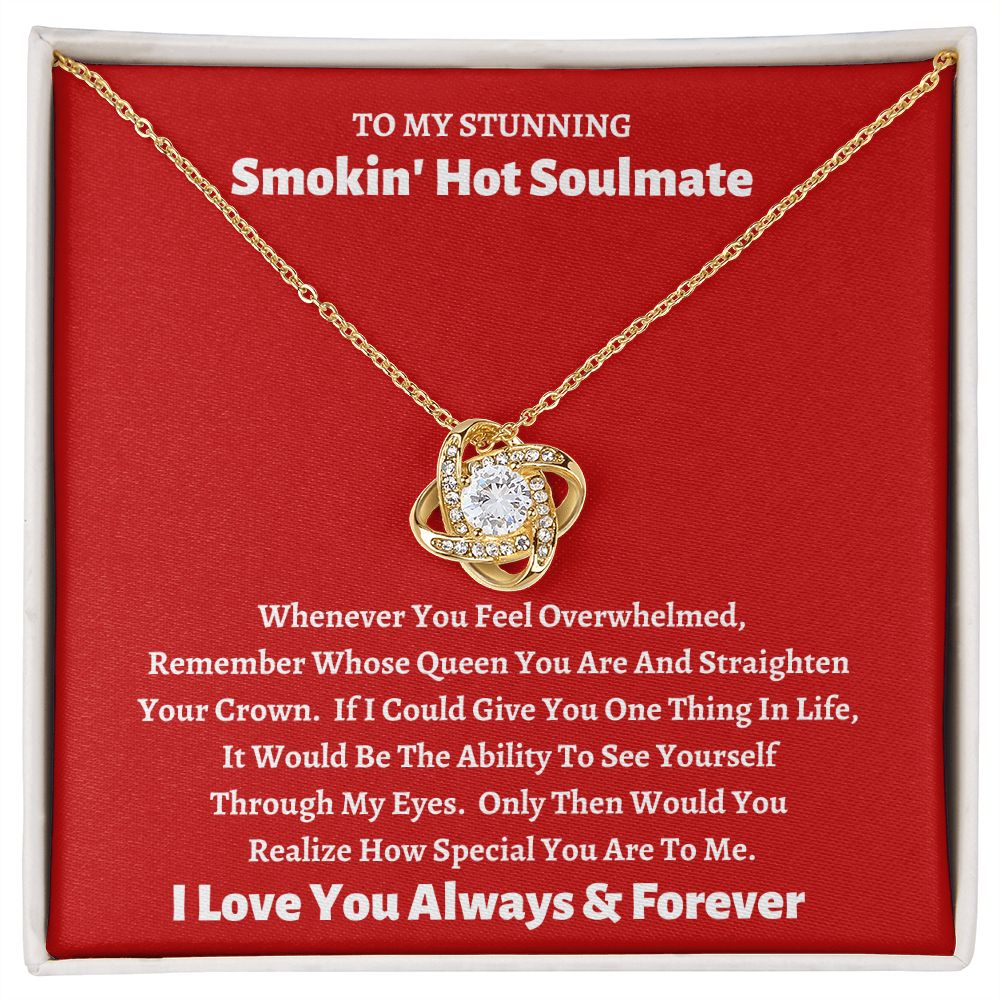 Stunning Smokin' Hot Soulmate Love Knot Necklace Red