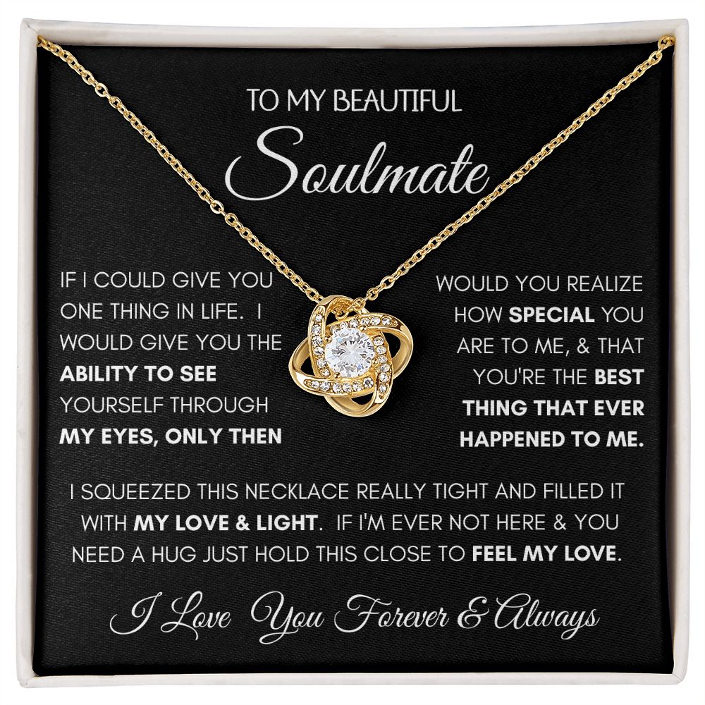 Beautiful Soulmate Special BLK Love Knot Necklace