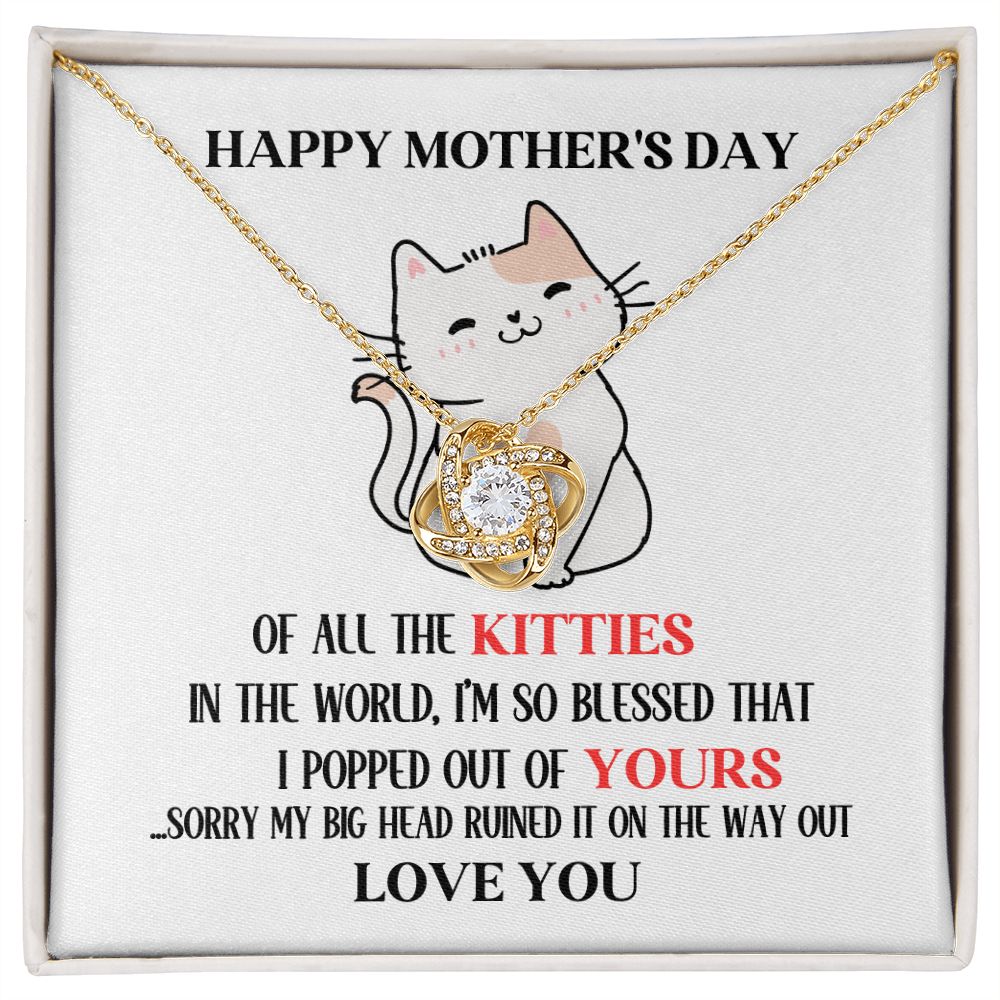 Mother's Day Your Kitty Love Knot Necklace