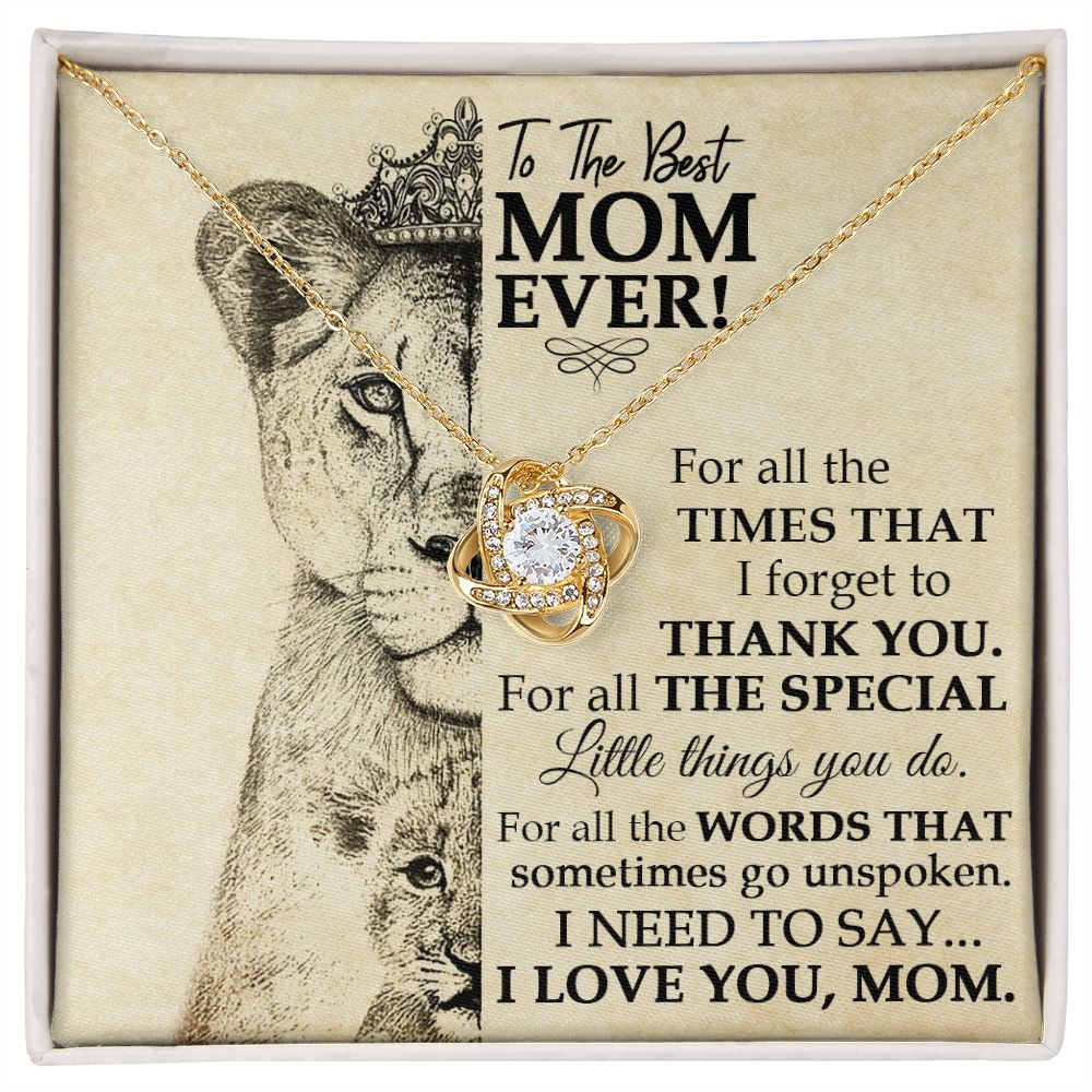 Best Mom Lioness Love Knot Necklace