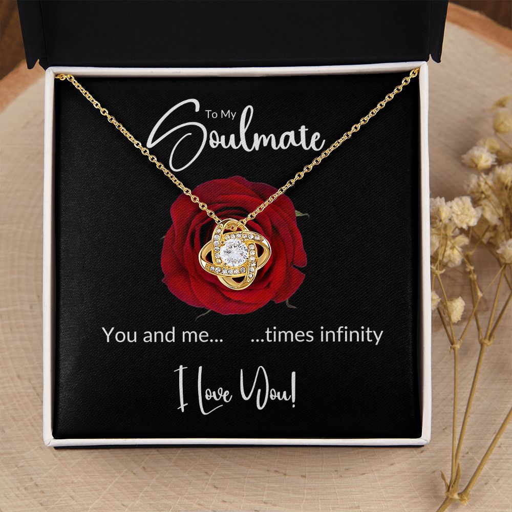 Soulmate Red Rose Infinity Love Knot Necklace