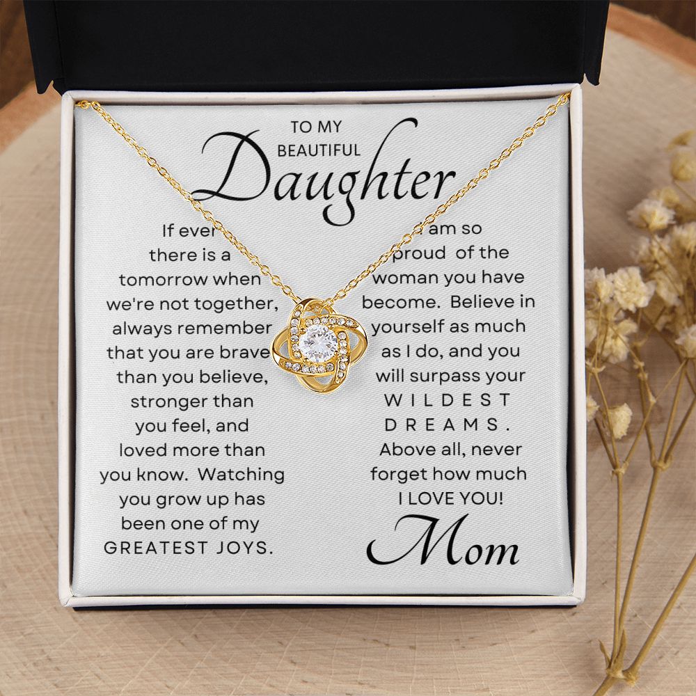 Daughter My Greatest Joy Love Knot Necklace