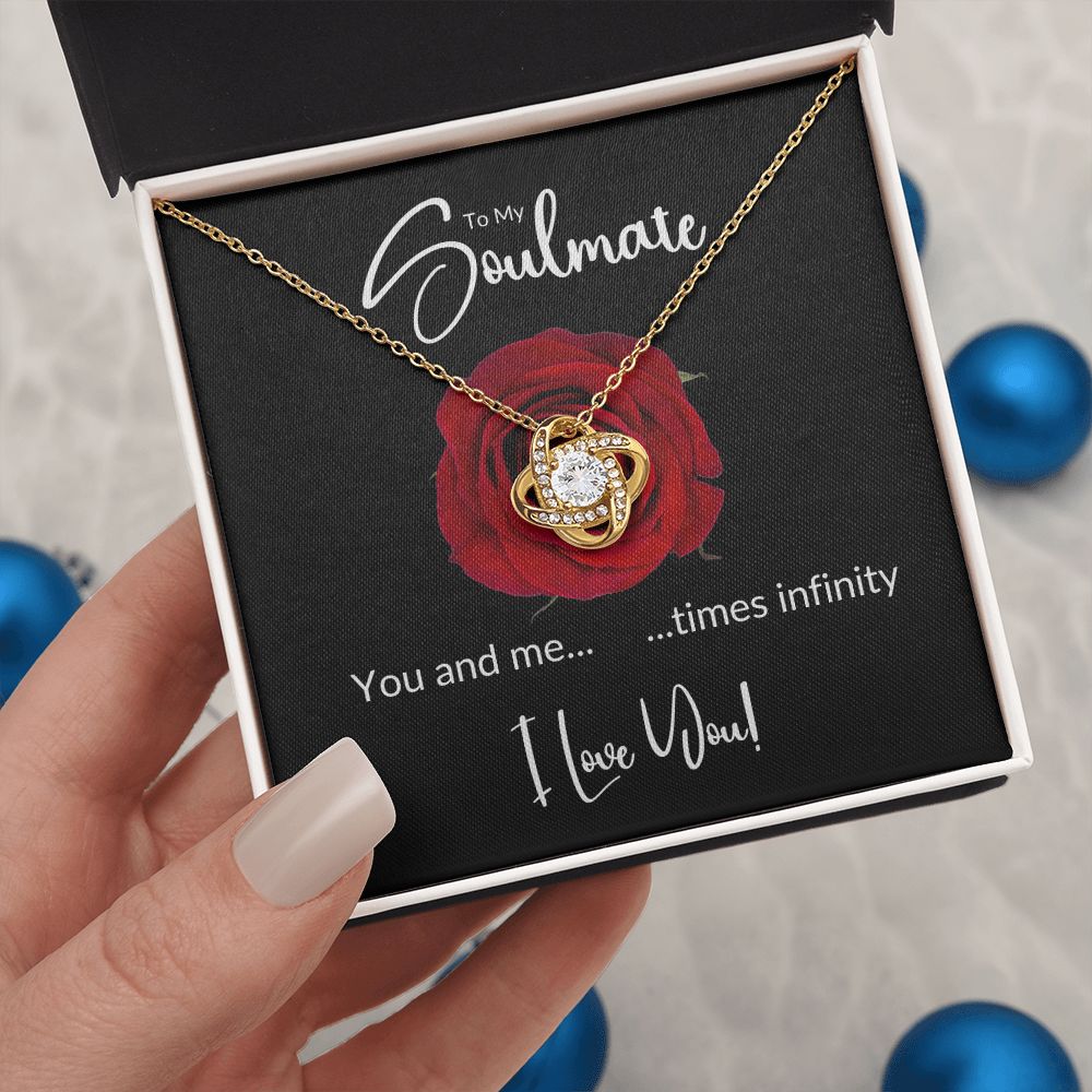 Soulmate Red Rose Infinity Love Knot Necklace