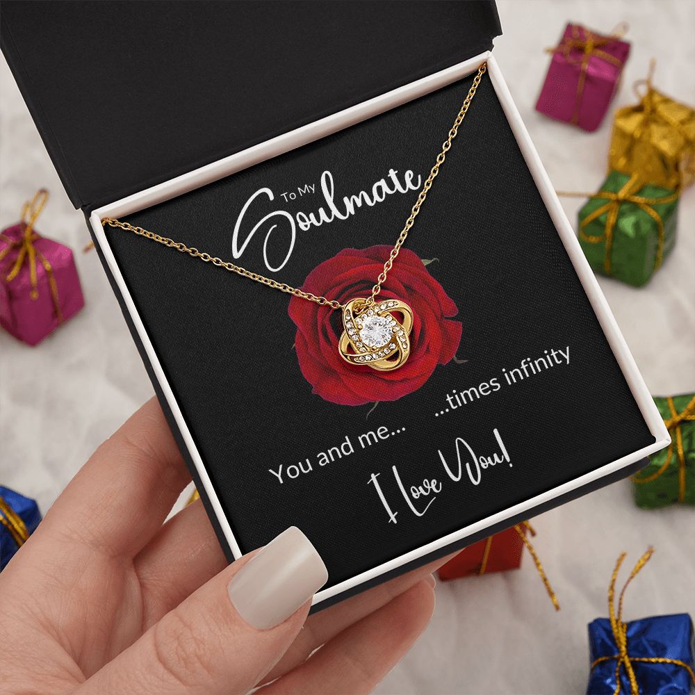 Soulmate Red Rose Infinity Love Knot Necklace