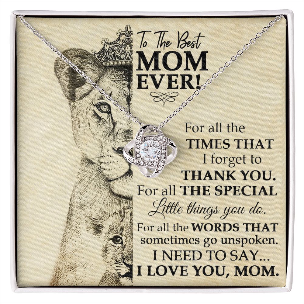 Best Mom Lioness Love Knot Necklace