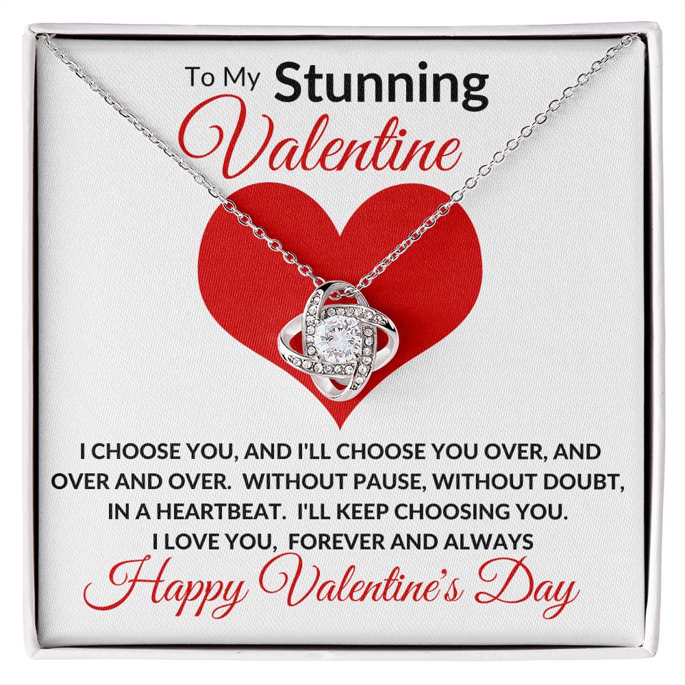 Stunning Valentine Love Knot Necklace