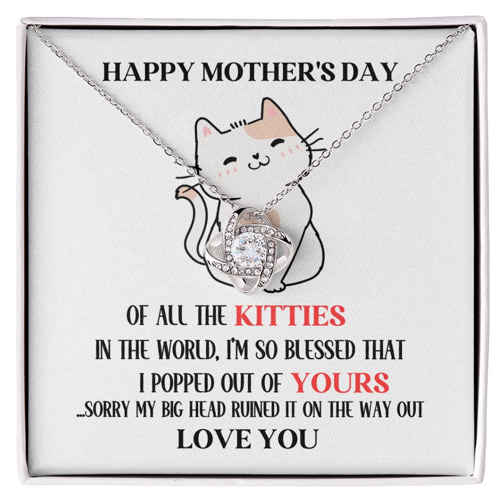 Mother's Day Your Kitty Love Knot Necklace