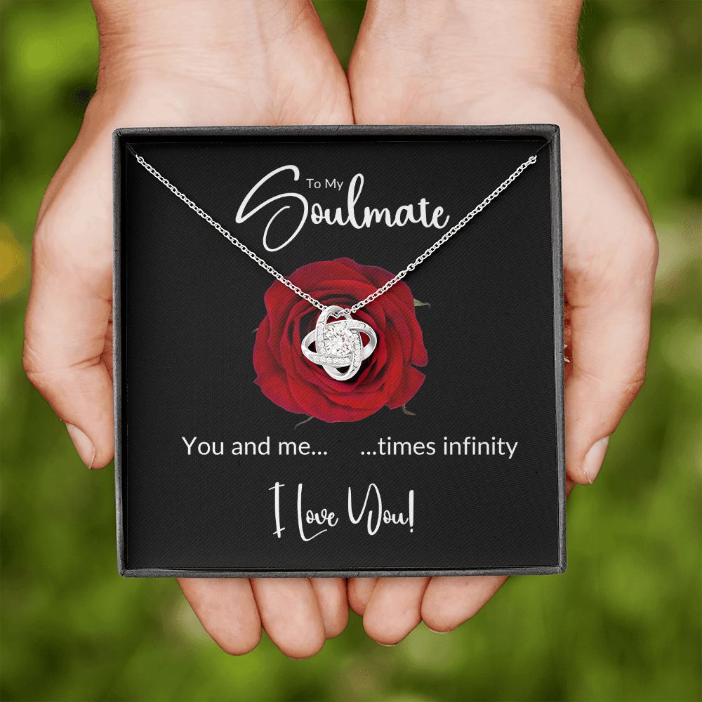 Soulmate Red Rose Infinity Love Knot Necklace