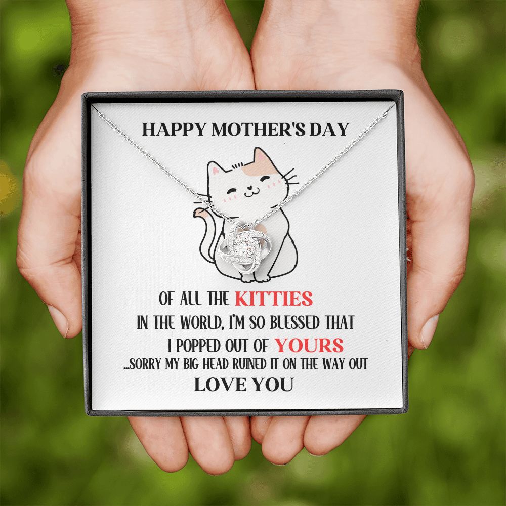 Mother's Day Your Kitty Love Knot Necklace