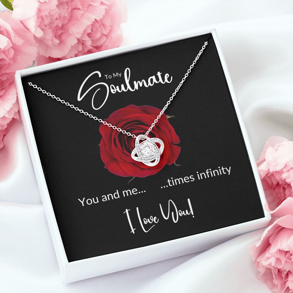 Soulmate Red Rose Infinity Love Knot Necklace