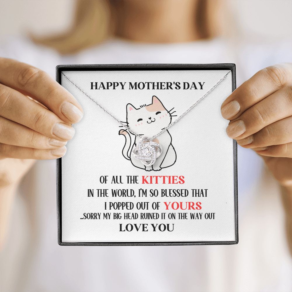 Mother's Day Your Kitty Love Knot Necklace