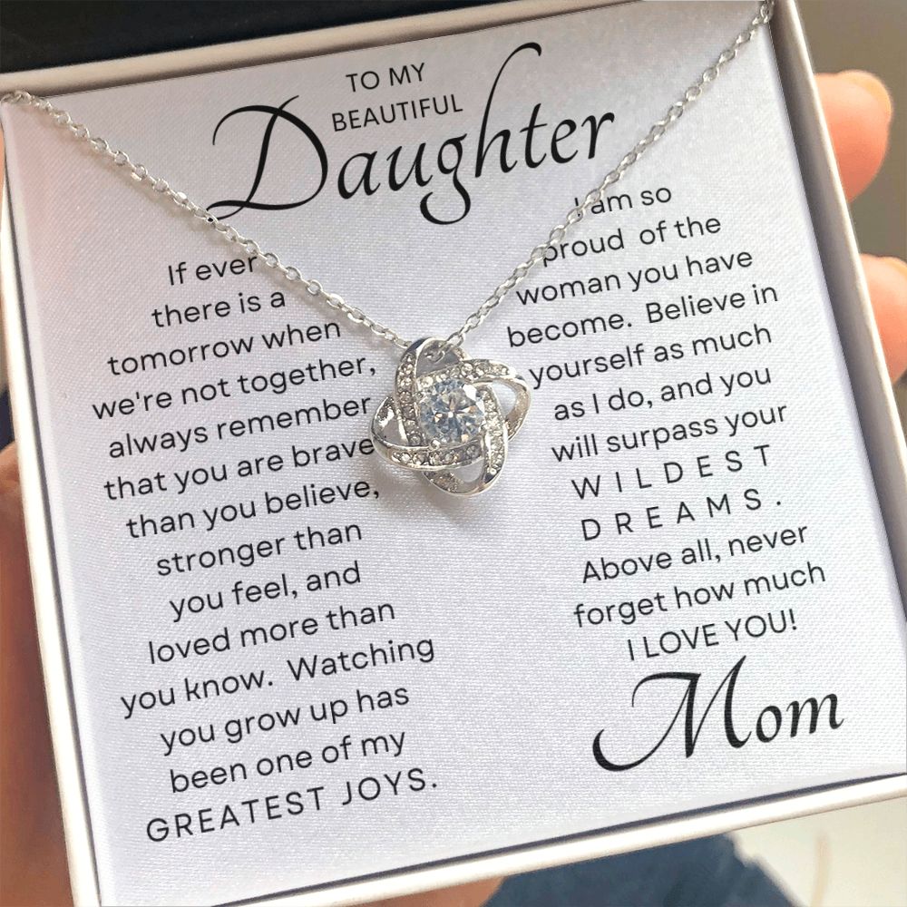 Daughter My Greatest Joy Love Knot Necklace