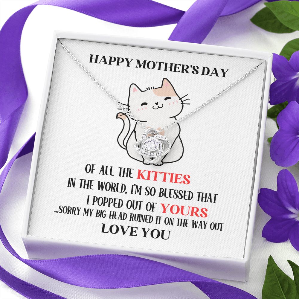 Mother's Day Your Kitty Love Knot Necklace