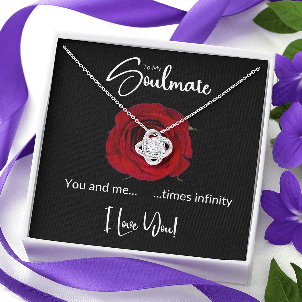 Soulmate Red Rose Infinity Love Knot Necklace