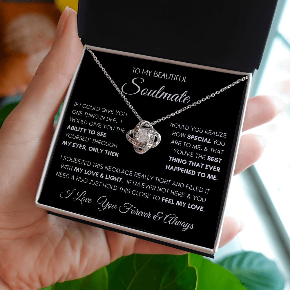 Beautiful Soulmate Special BLK Love Knot Necklace