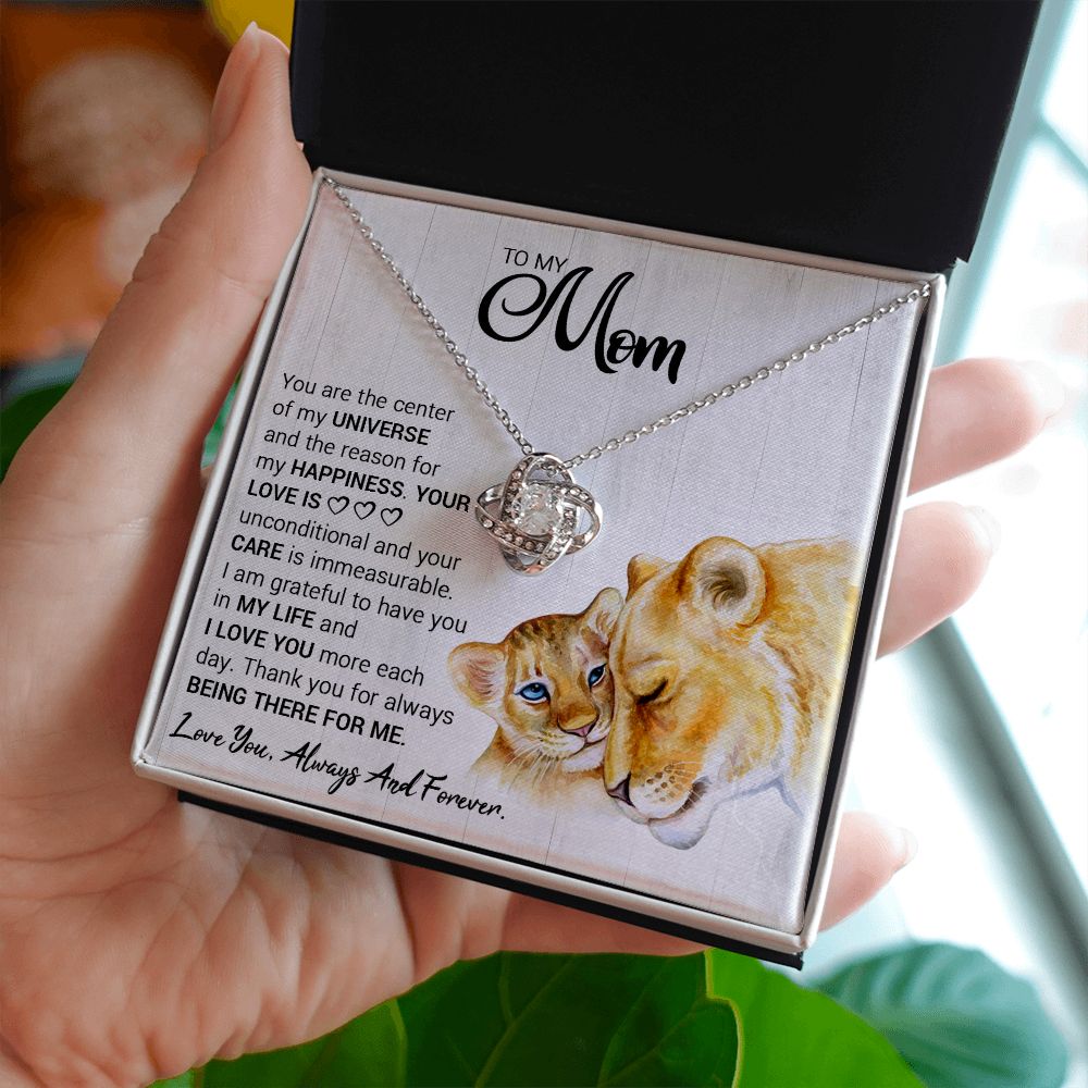 Mom Lioness Universe Love Knot Necklace