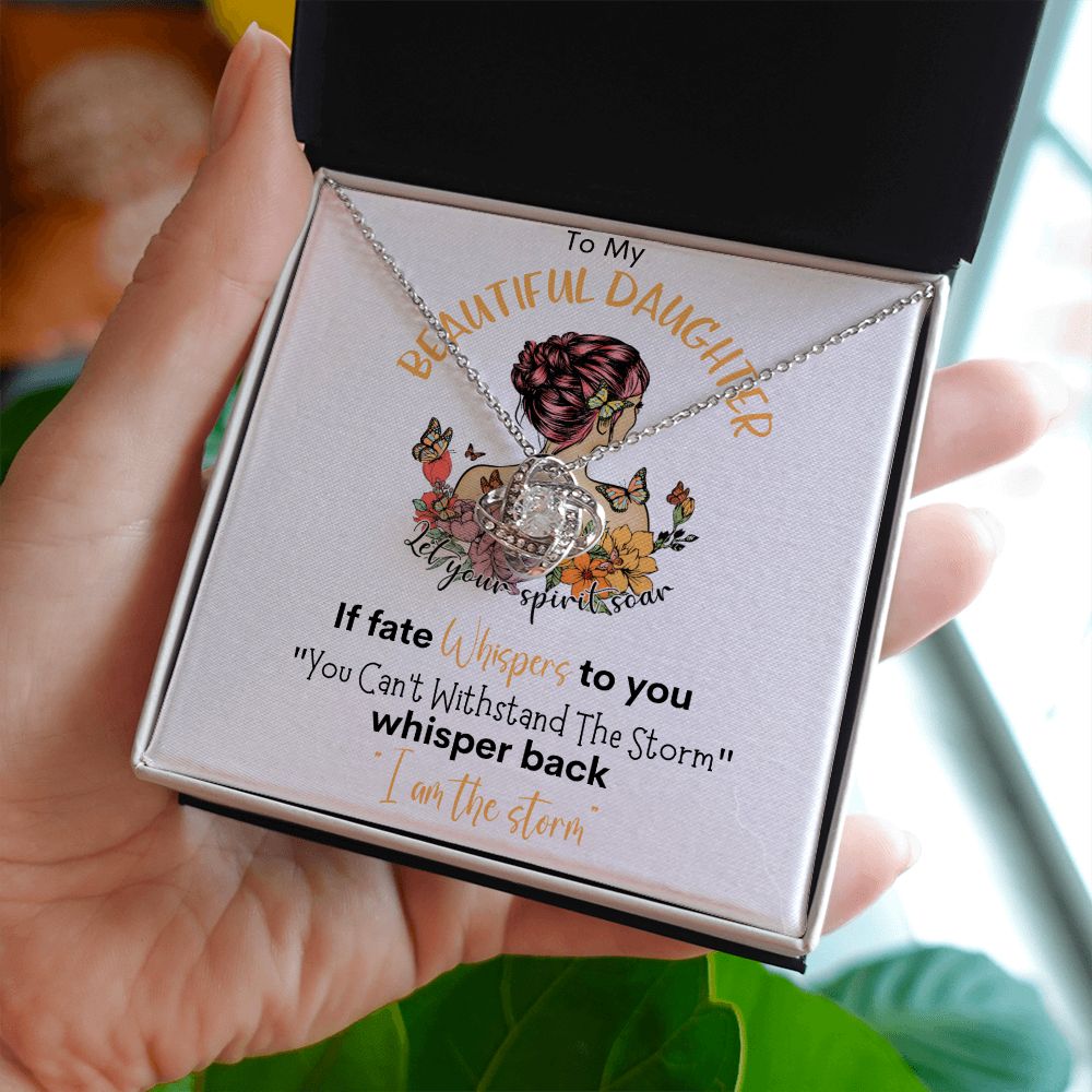 Beautiful Daughter Storm Love Knot Necklace