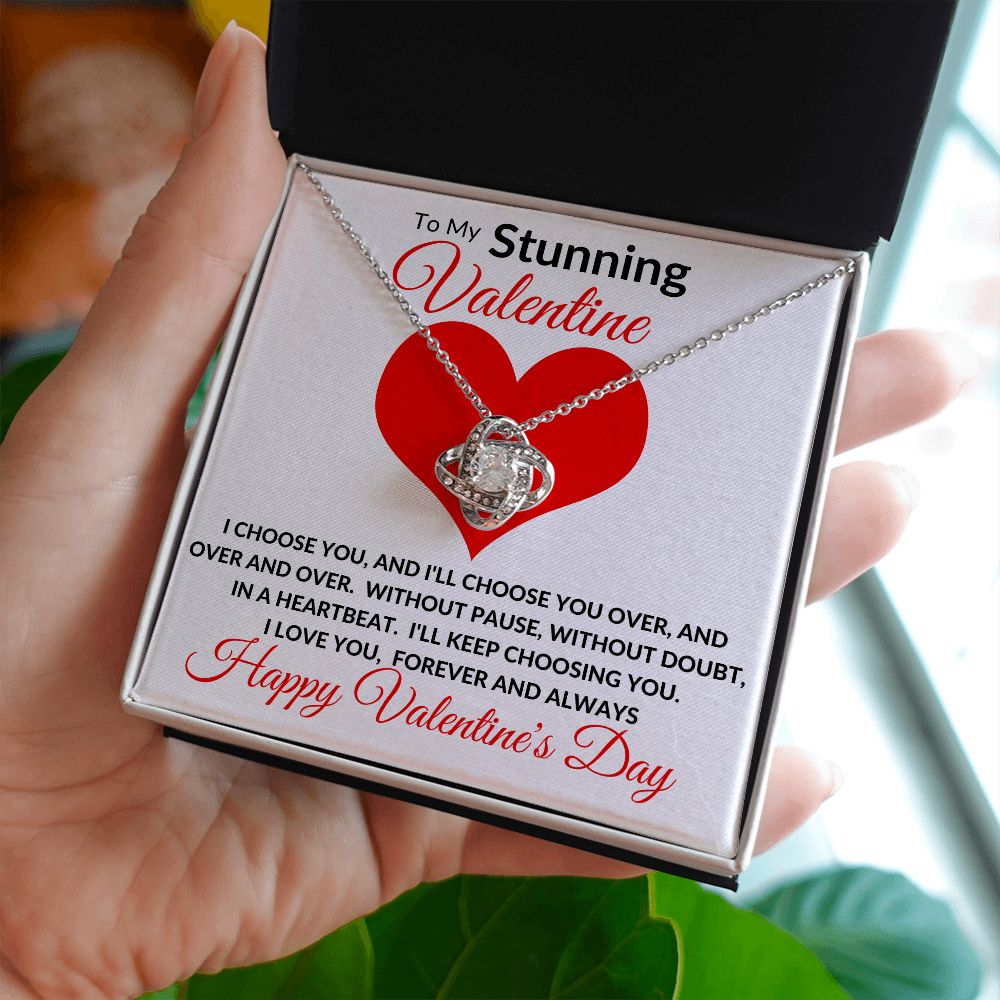 Stunning Valentine Love Knot Necklace