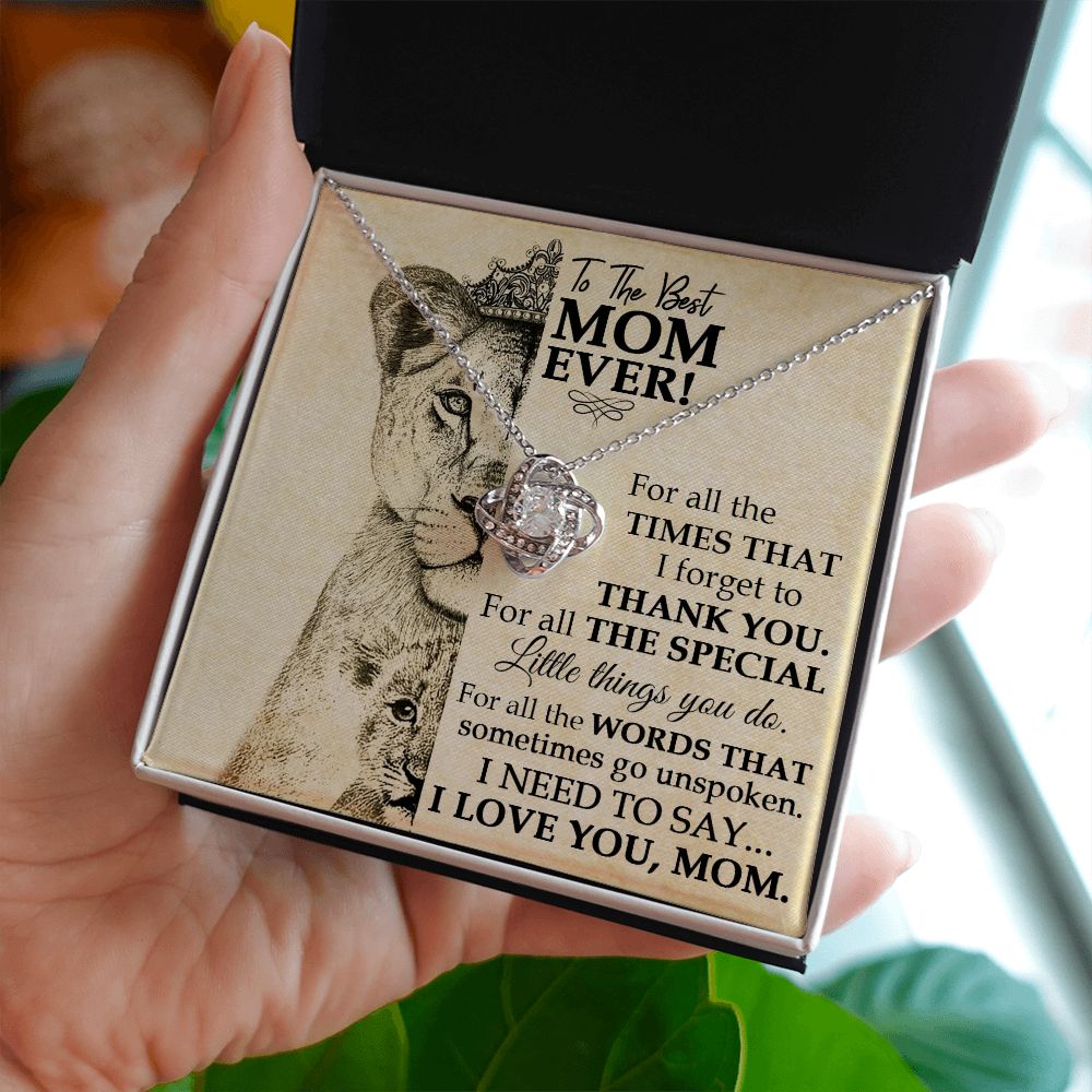 Best Mom Lioness Love Knot Necklace