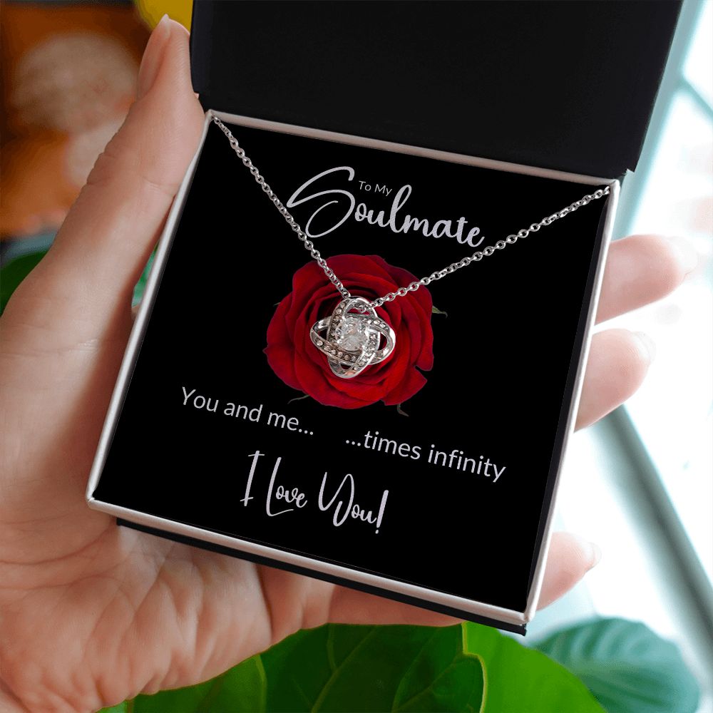 Soulmate Red Rose Infinity Love Knot Necklace
