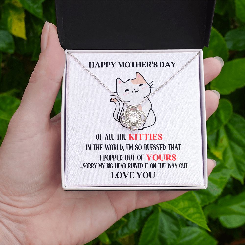 Mother's Day Your Kitty Love Knot Necklace