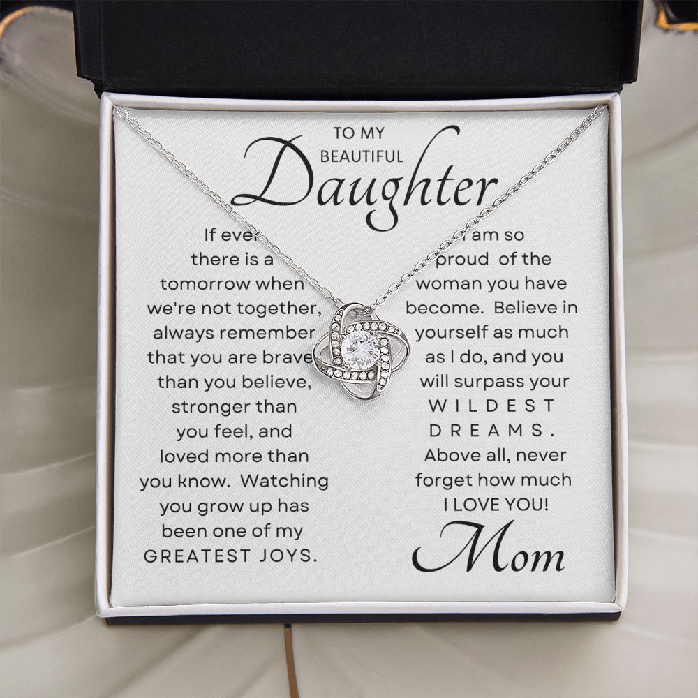 Daughter My Greatest Joy Love Knot Necklace