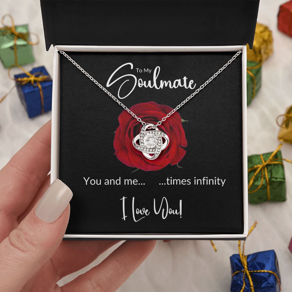 Soulmate Red Rose Infinity Love Knot Necklace