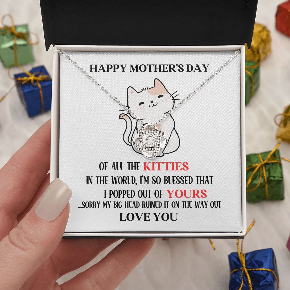 Mother's Day Your Kitty Love Knot Necklace