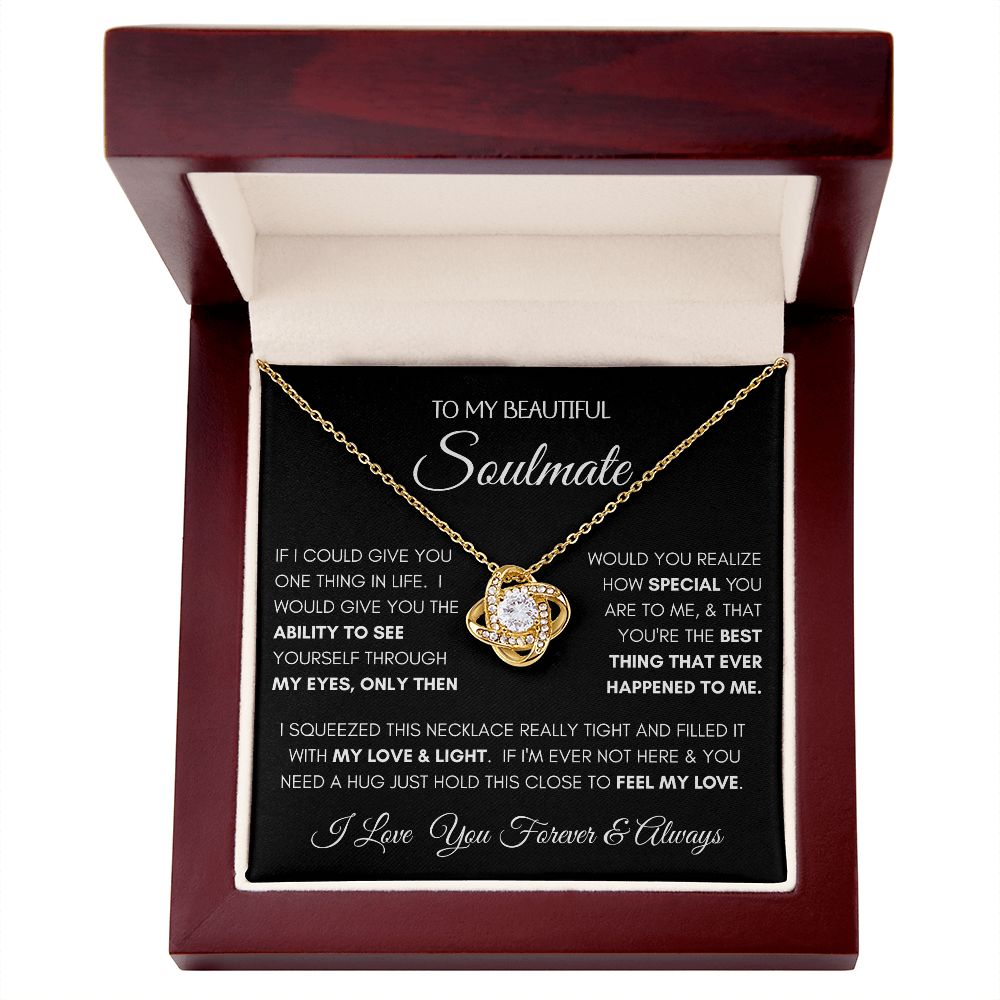 Beautiful Soulmate Special BLK Love Knot Necklace