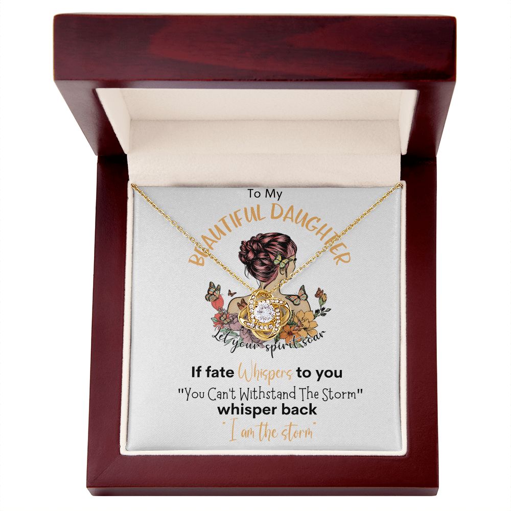 Beautiful Daughter Storm Love Knot Necklace