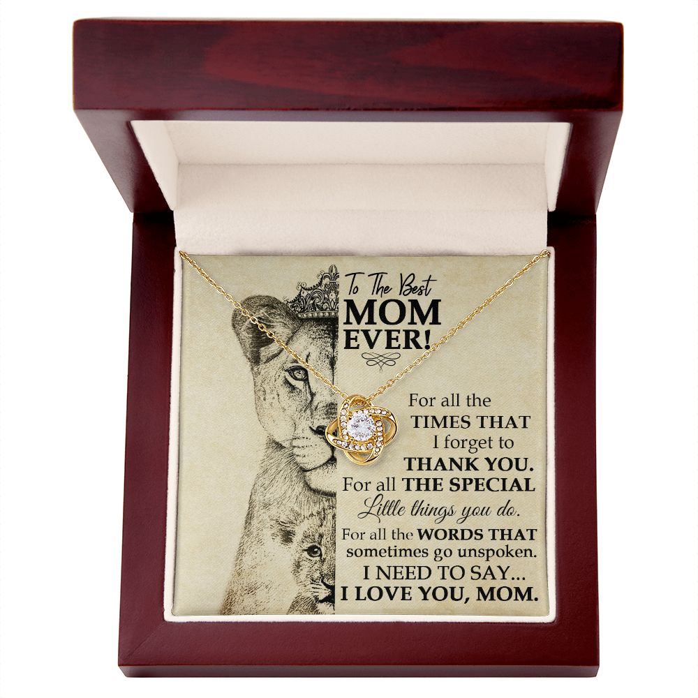 Best Mom Lioness Love Knot Necklace