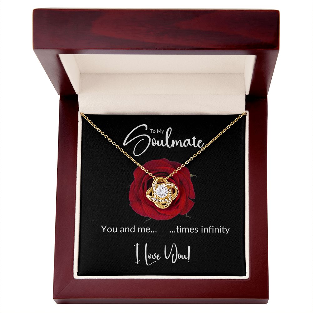 Soulmate Red Rose Infinity Love Knot Necklace