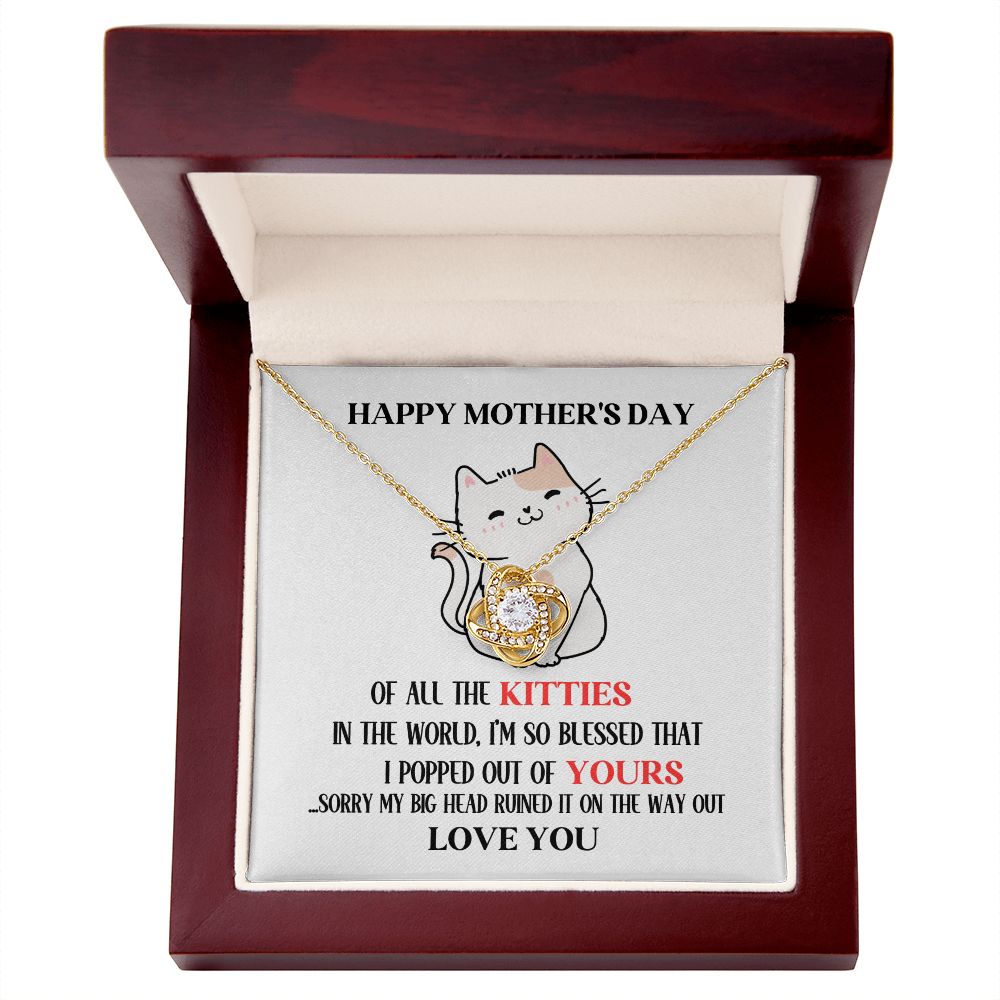 Mother's Day Your Kitty Love Knot Necklace